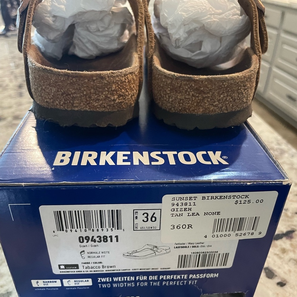 Birkenstock Brown Leather Sandals - Picture 6 of 7